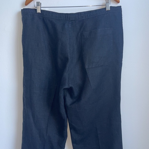 French connection plus size small linen wide leg  black pant. - Picture 5 of 8